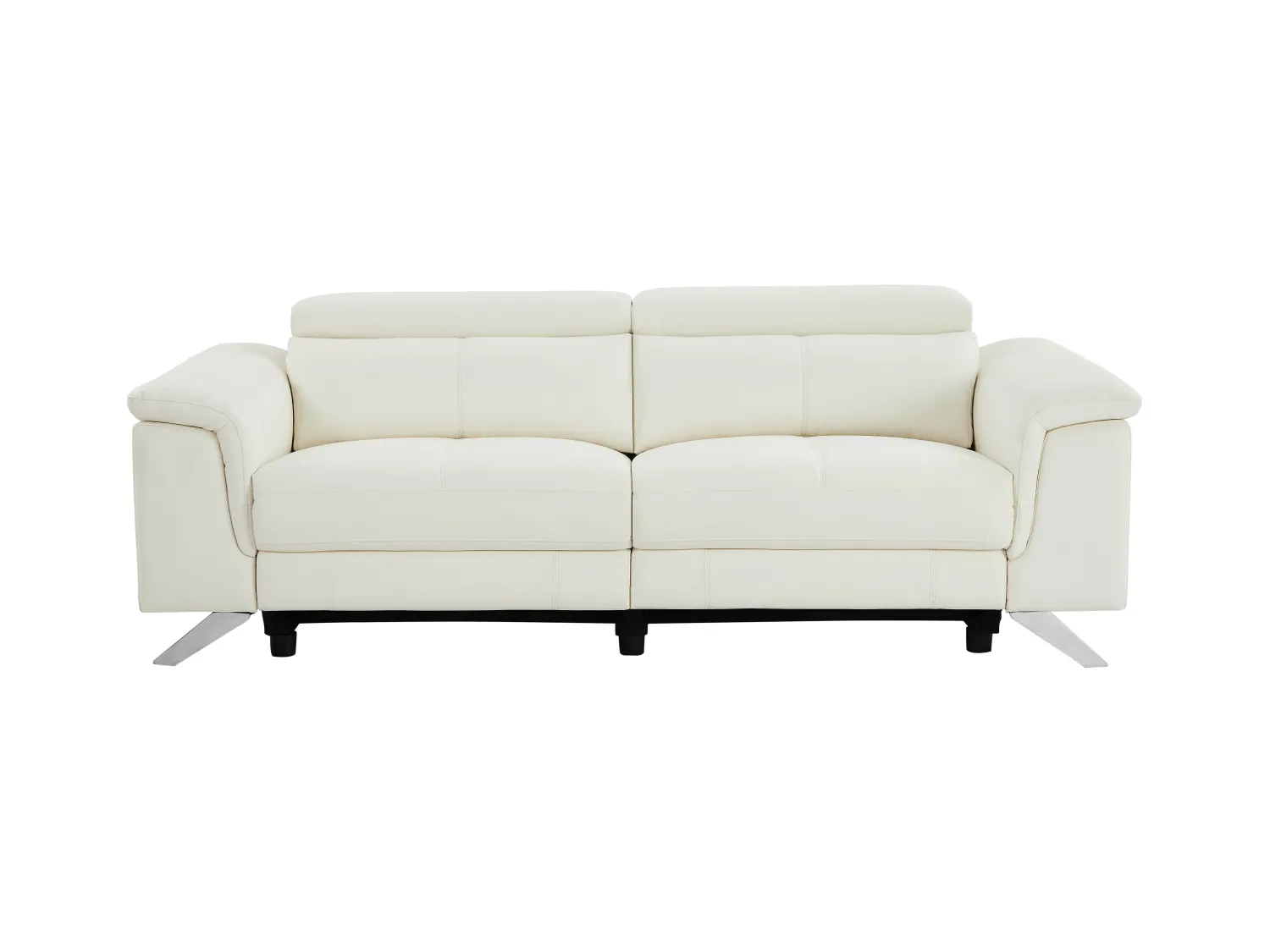 3 zits elektrische sofa met 2 plaatsen van witte koeienhuid BREYT II