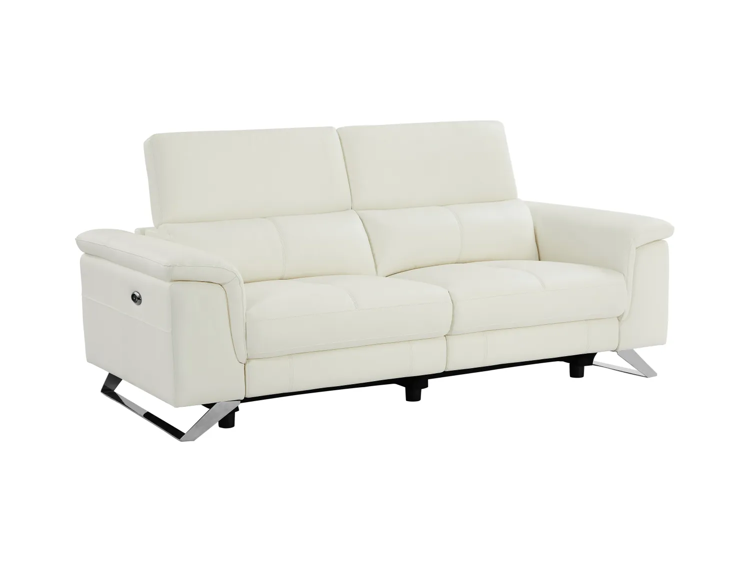 3 zits elektrische sofa met 2 plaatsen van witte koeienhuid BREYT II