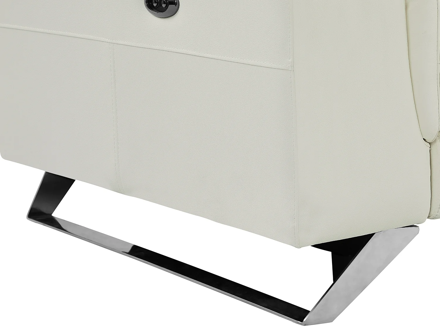 3 zits elektrische sofa met 2 plaatsen van witte koeienhuid BREYT II