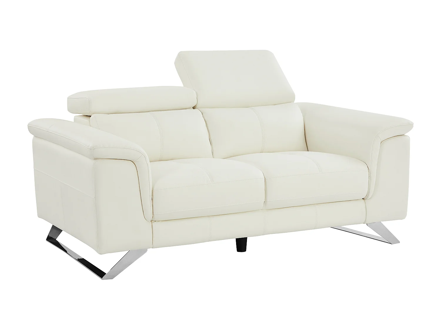 3 zits elektrische sofa met 2 plaatsen van witte koeienhuid BREYT II