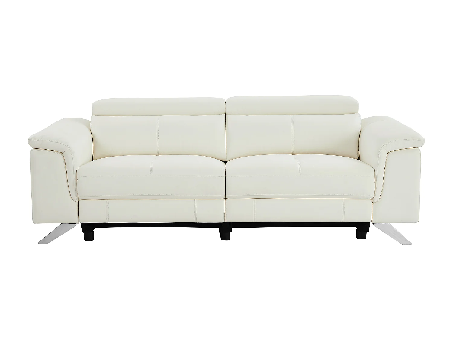3 zits elektrische sofa met 2 plaatsen van witte koeienhuid BREYT II