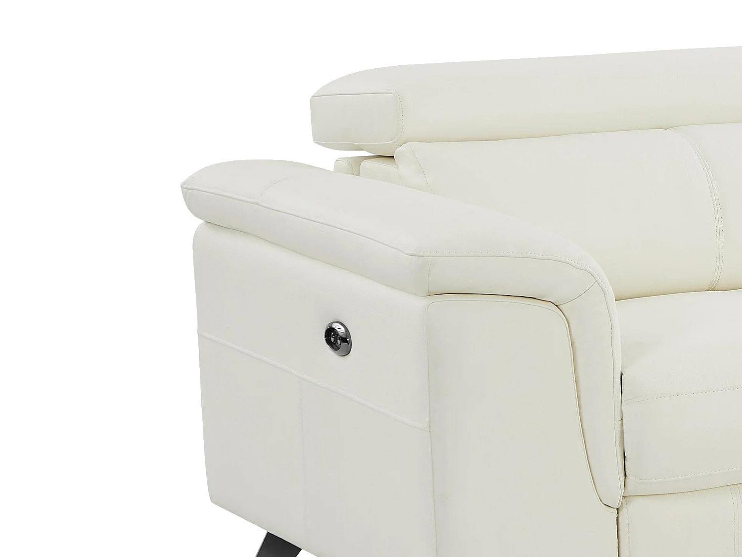 Canapés 3 places relax électrique et 2 places en cuir de vachette blanc BREYT II