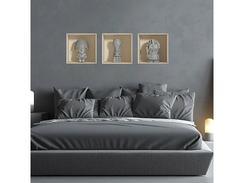 Sticker effet 3D Statues Aztèques 40 x 120 cm