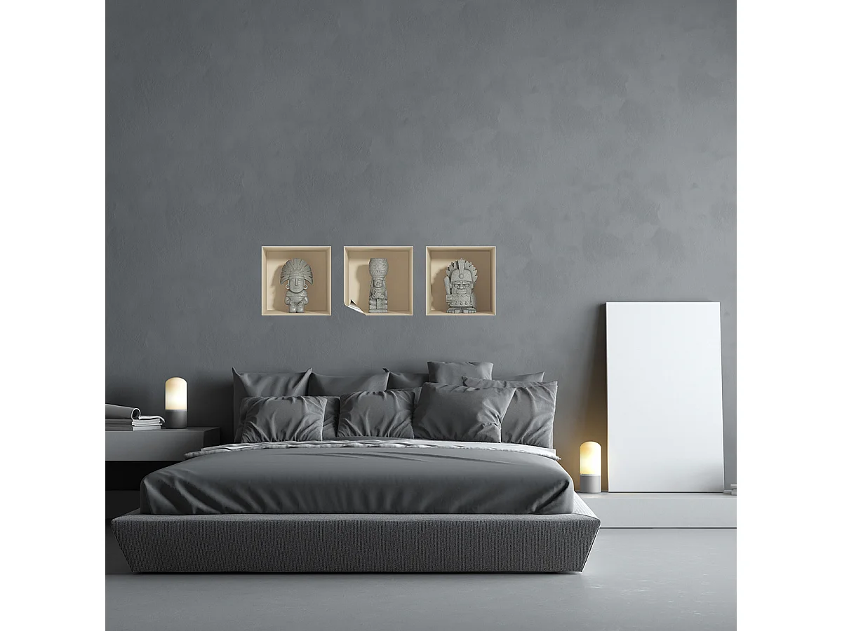 Sticker effet 3D Statues Aztèques 40 x 120 cm