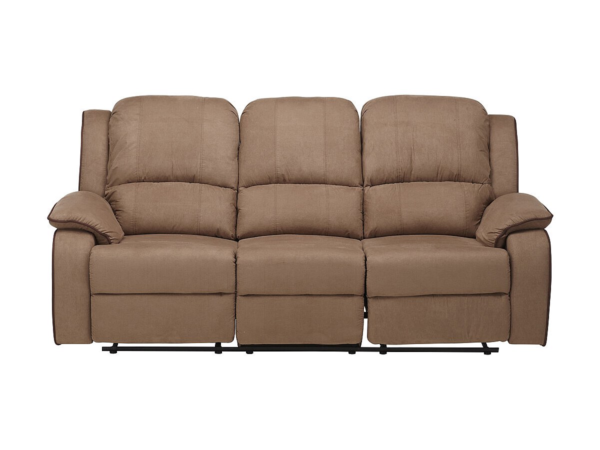 Sofá 3 plazas relax de microfibra color topo HERNANI