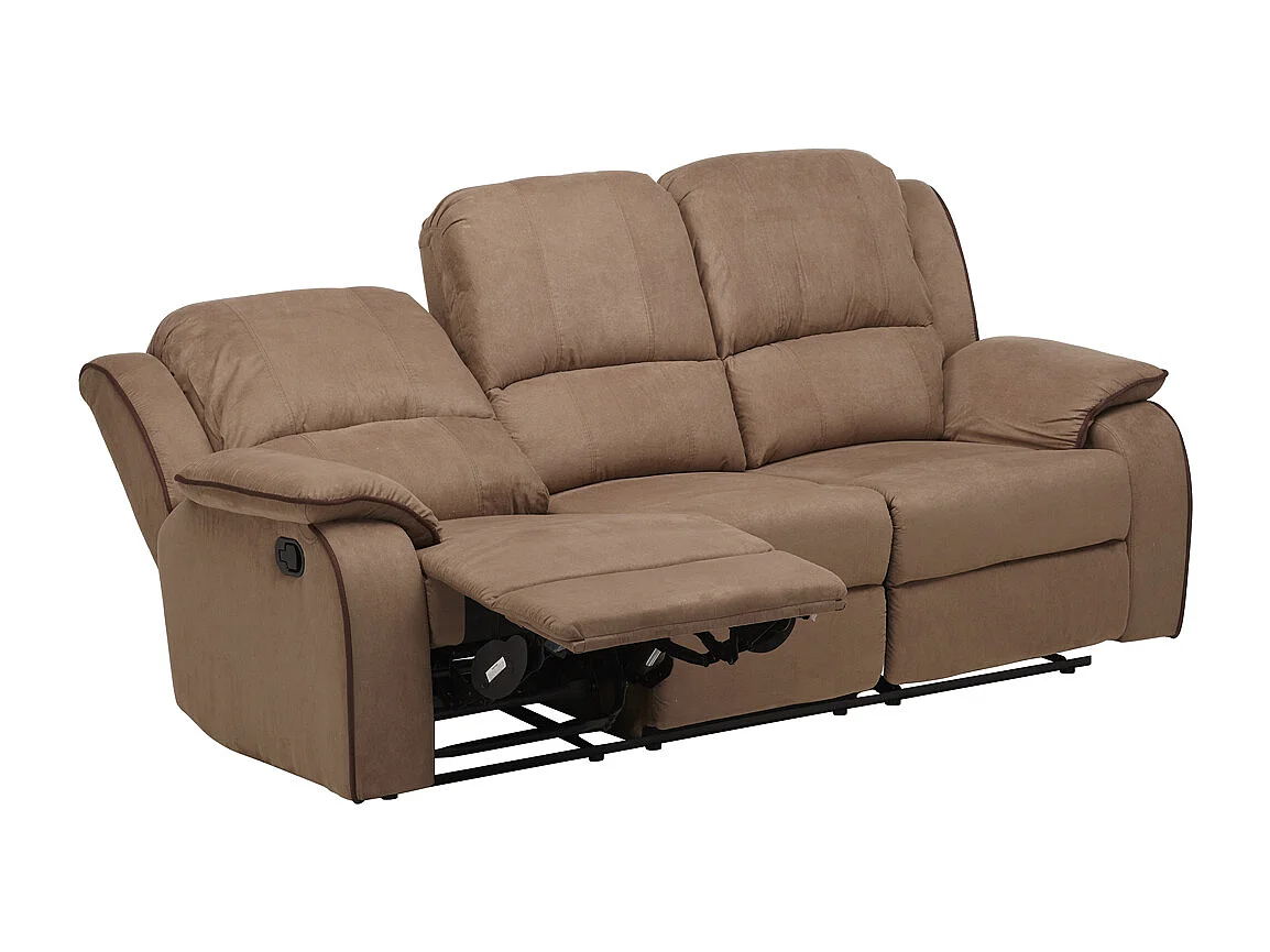 Canapé 3 places relax en microfibre HERNANI - Taupe