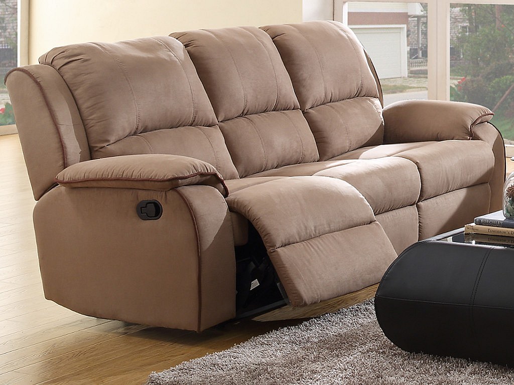 Relaxsofa 3-Sitzer - Microfaser - Taupe - HERNANI günstig online kaufen
