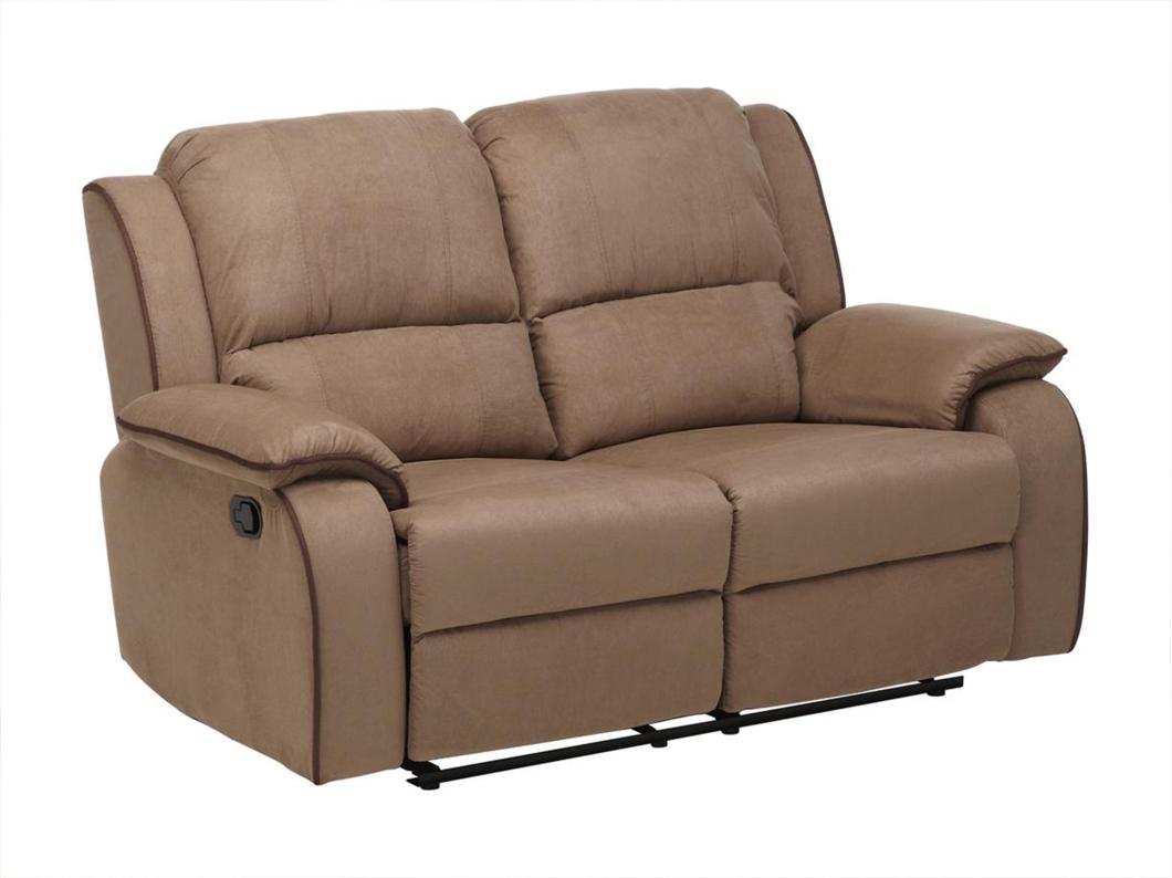 Canapé 2 places relax en microfibre HERNANI - Taupe