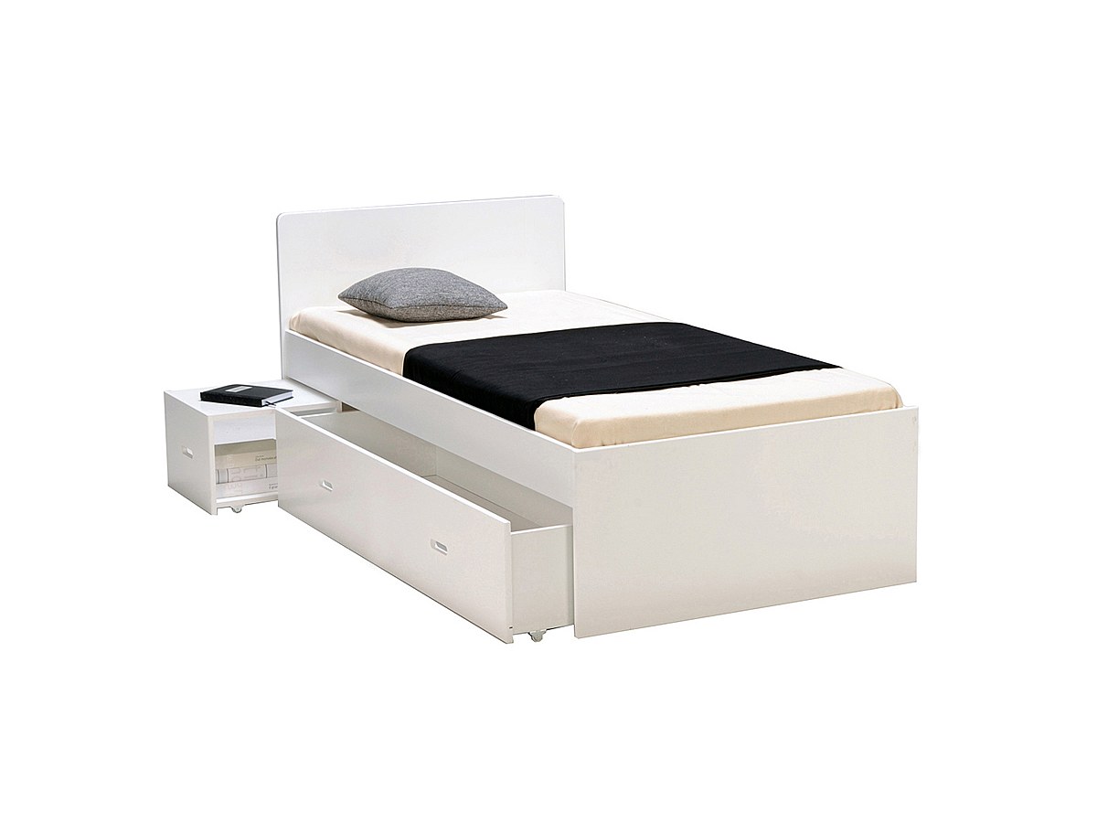 Bett mit Bettkasten PACOM - 90x190cm - Weiß kaufen