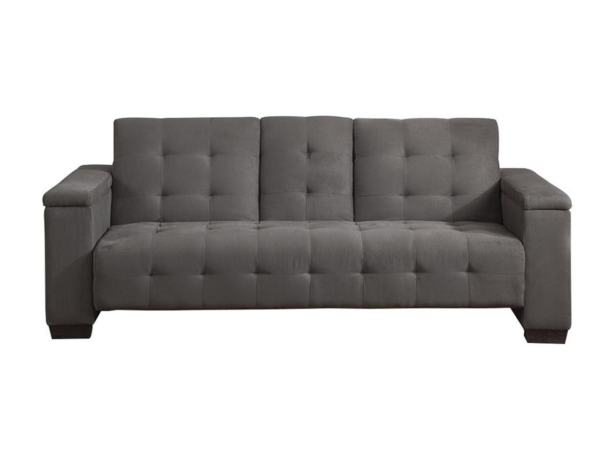 Schlafsofa Klappsofa 3-Sitzer - Microfaser - Grau - DEVONSHIRE günstig online kaufen