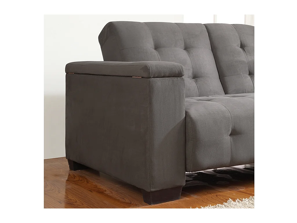 Sofá cama 3 plazas clic-clac DEVONSHIRE de microfibra - Gris