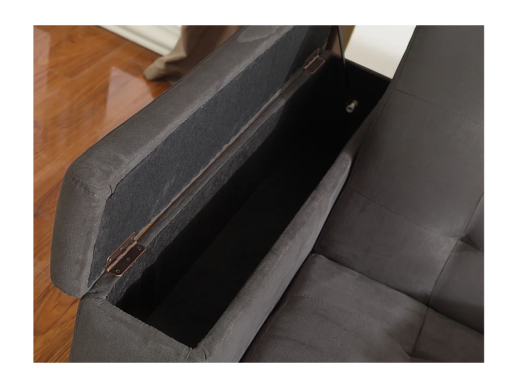 Sofá cama 3 plazas clic-clac DEVONSHIRE de microfibra - Gris