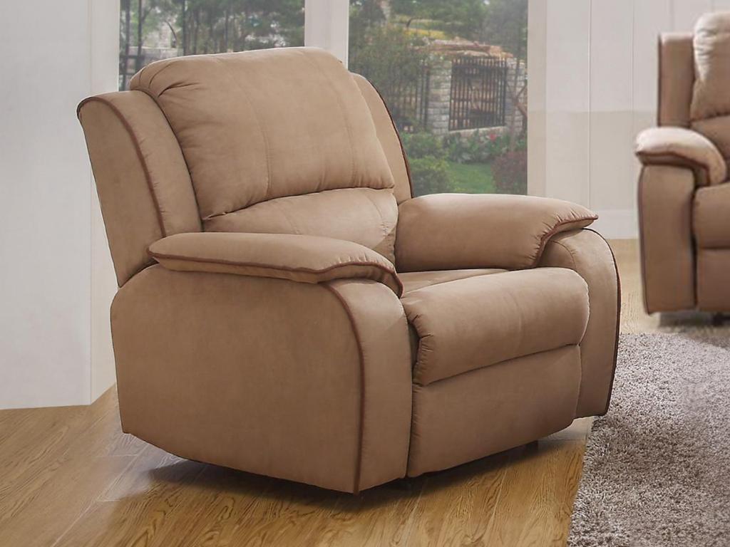 Relaxsessel Fernsehsessel - Microfaser - Taupe - HERNANI günstig online kaufen