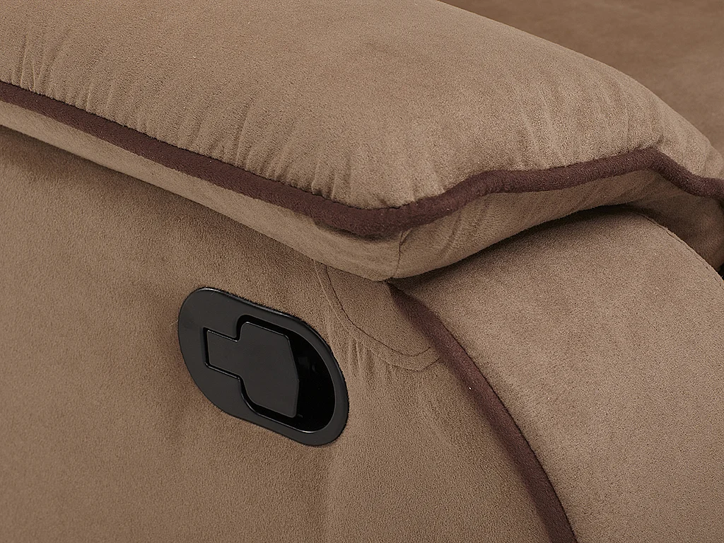 Fotel z funkcją relax z mikrofibry HERNANI - Taupe