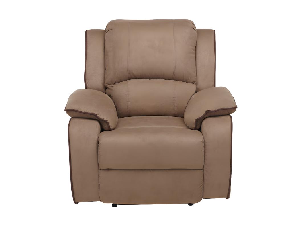 Fotel z funkcją relax z mikrofibry HERNANI - Taupe