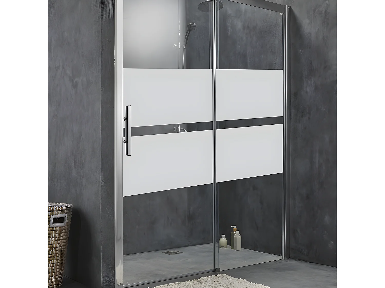 Film Fenêtre Anti Regard Occultant - BANDE PLEINE - Stickers Autocollant Brise-Vue pour Vitre & Porte de Douche - 55x100cm