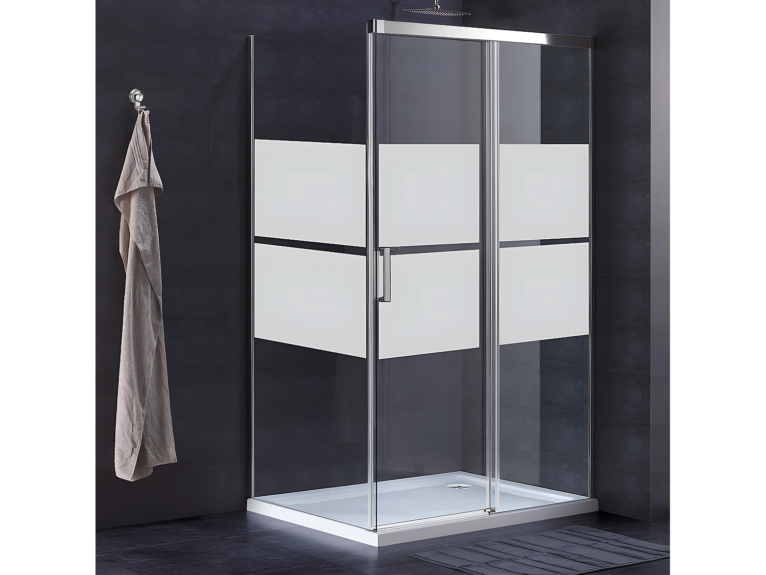 Film Fenêtre Anti Regard Occultant - BANDE PLEINE - Stickers Autocollant Brise-Vue pour Vitre & Porte de Douche - 55x100cm