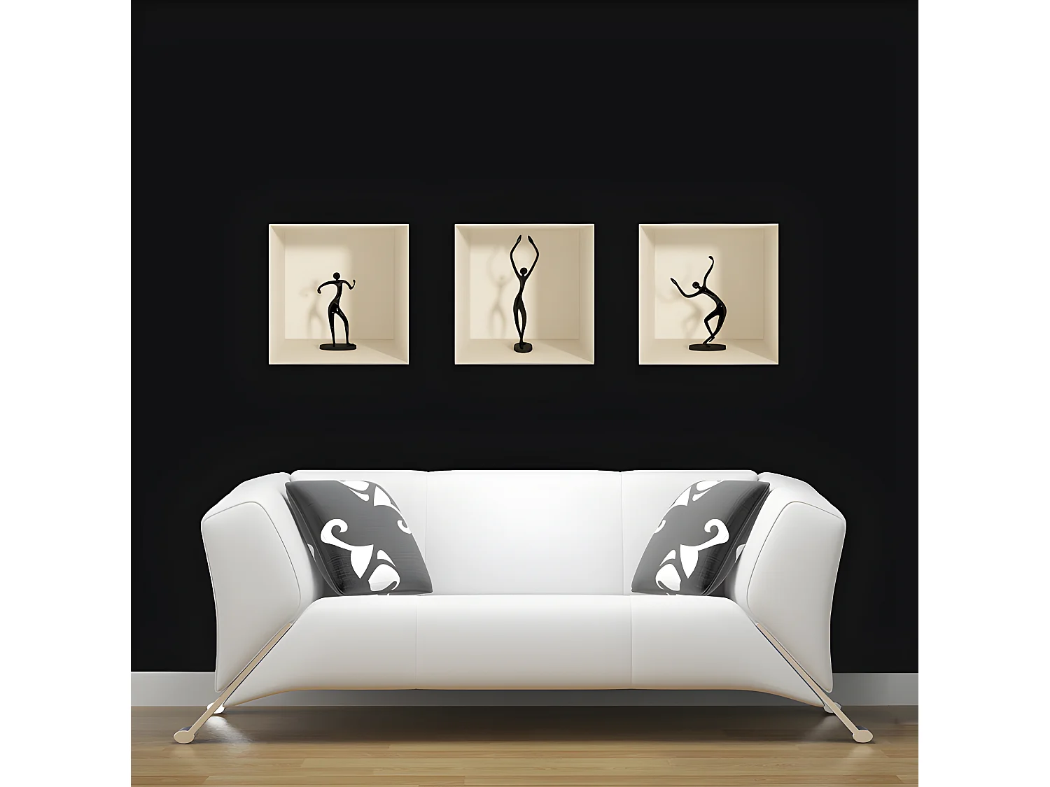 Sticker effet 3D figurines danseuses 40 x 120 cm