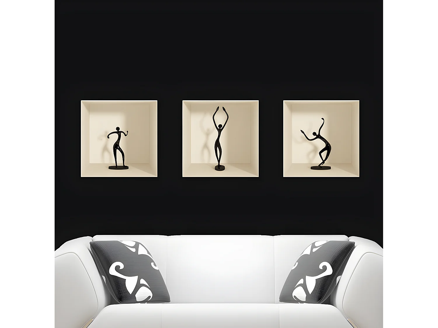 Sticker effet 3D figurines danseuses 40 x 120 cm