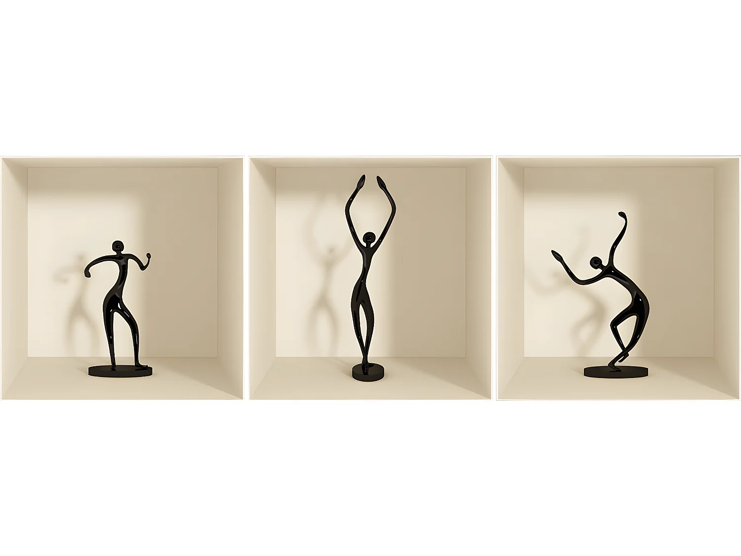 Sticker effet 3D figurines danseuses 40 x 120 cm