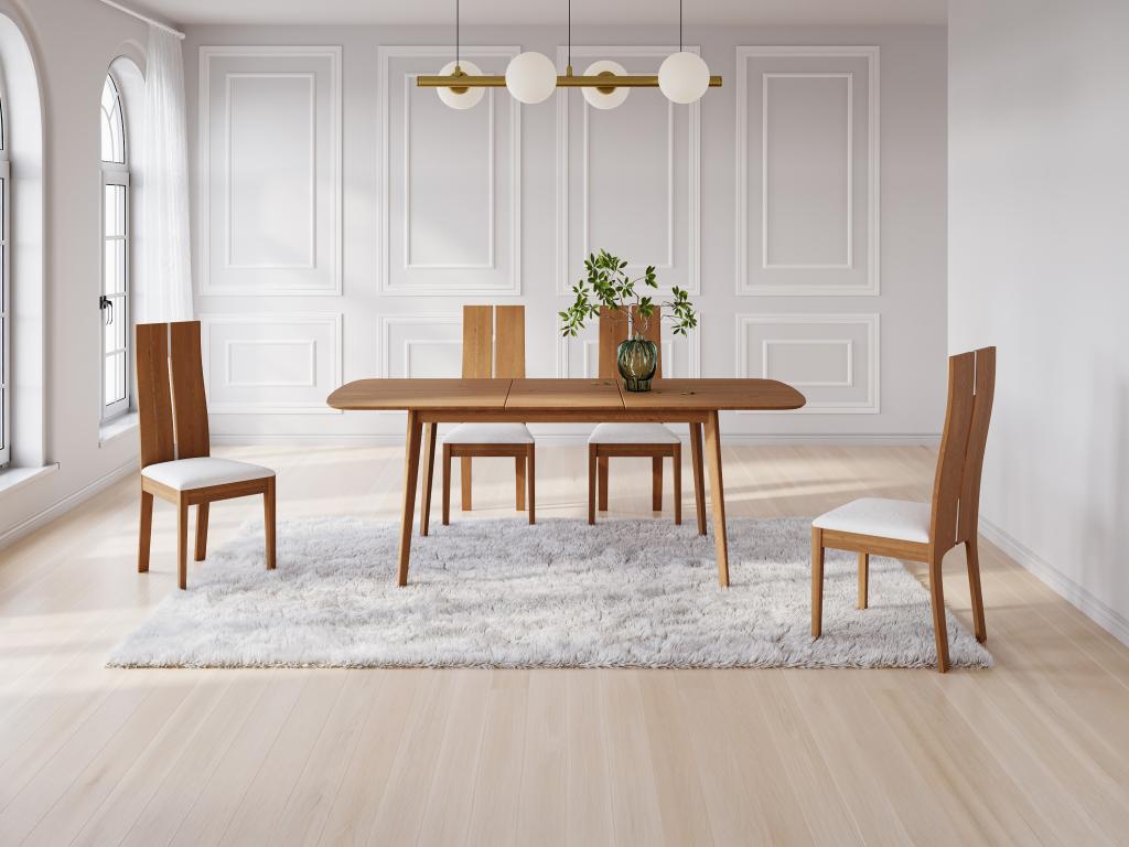 Stuhl 2er-Set - Massivholz - Eichefarben - SALENA günstig online kaufen