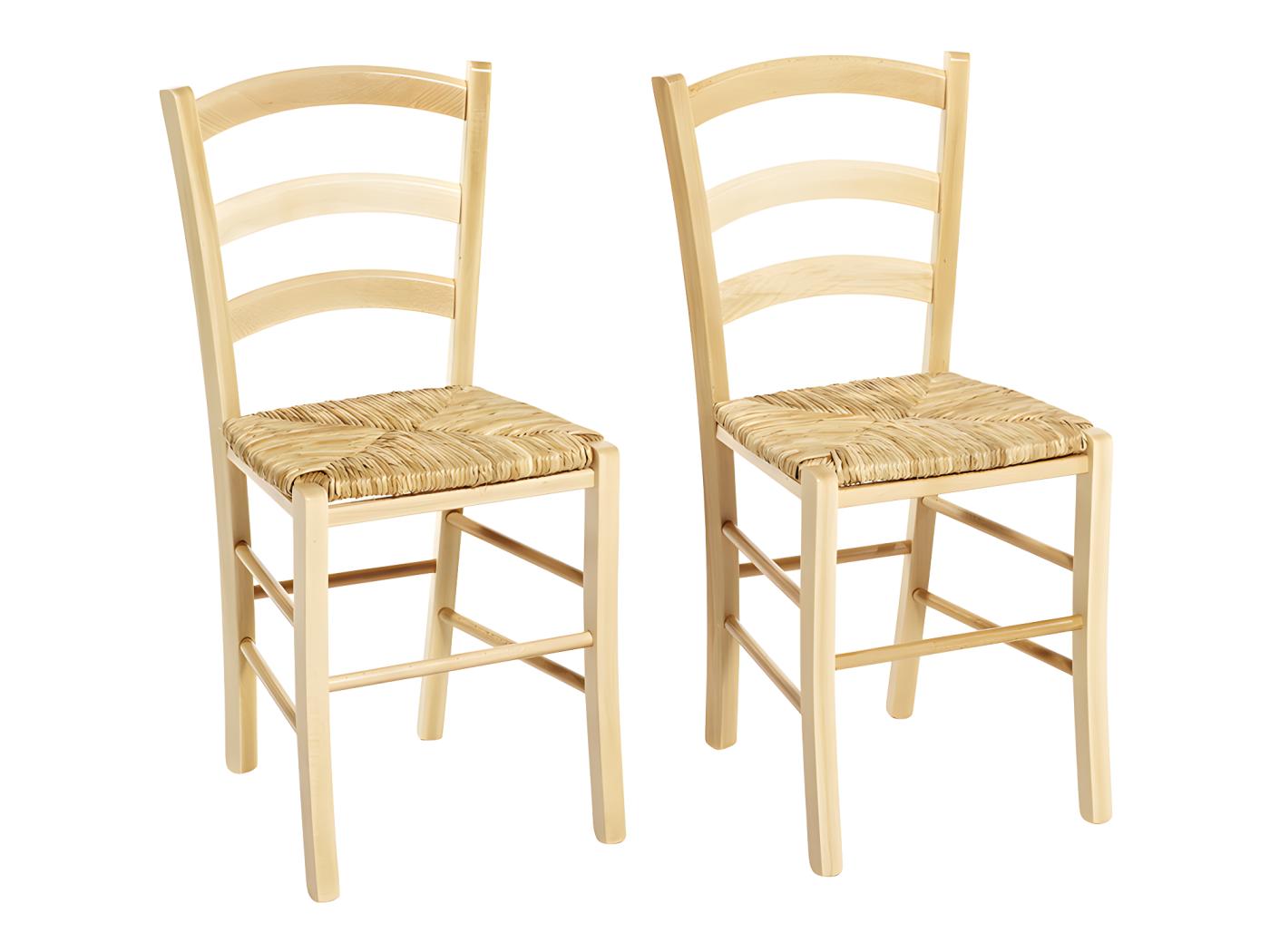 Lot de 2 chaises PAYSANNE - Hêtre massif - Teinte : Naturel