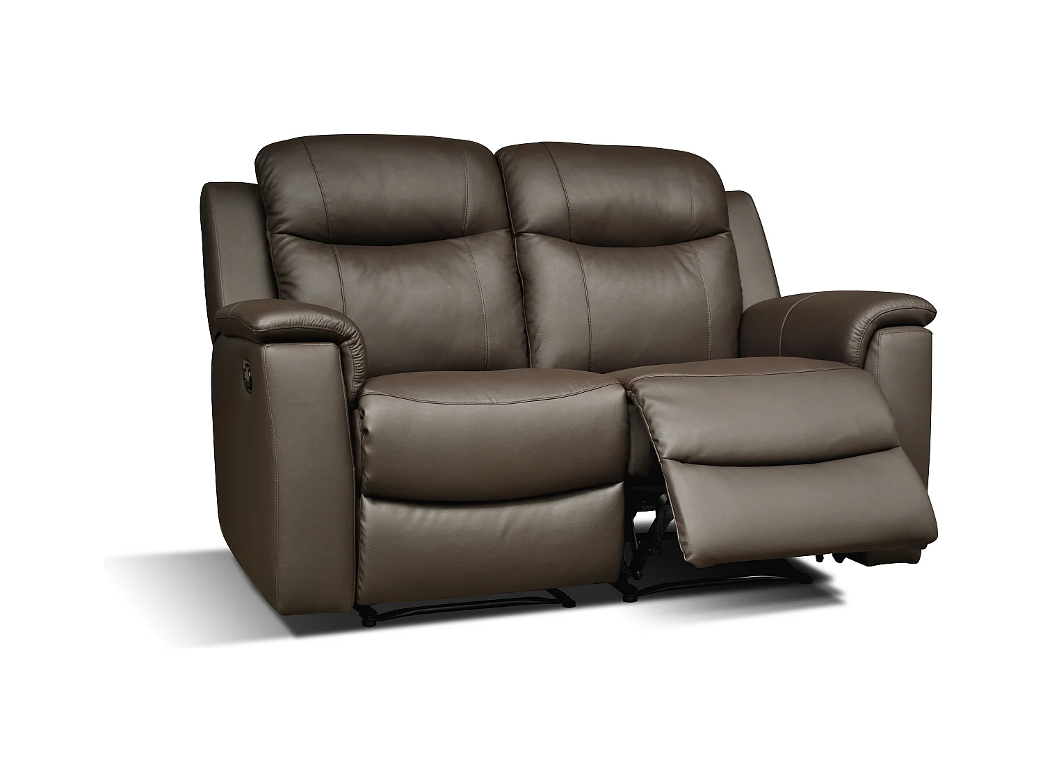 Driezits, tweezits relaxbank en relaxfauteuil EVASION van leer - bruin