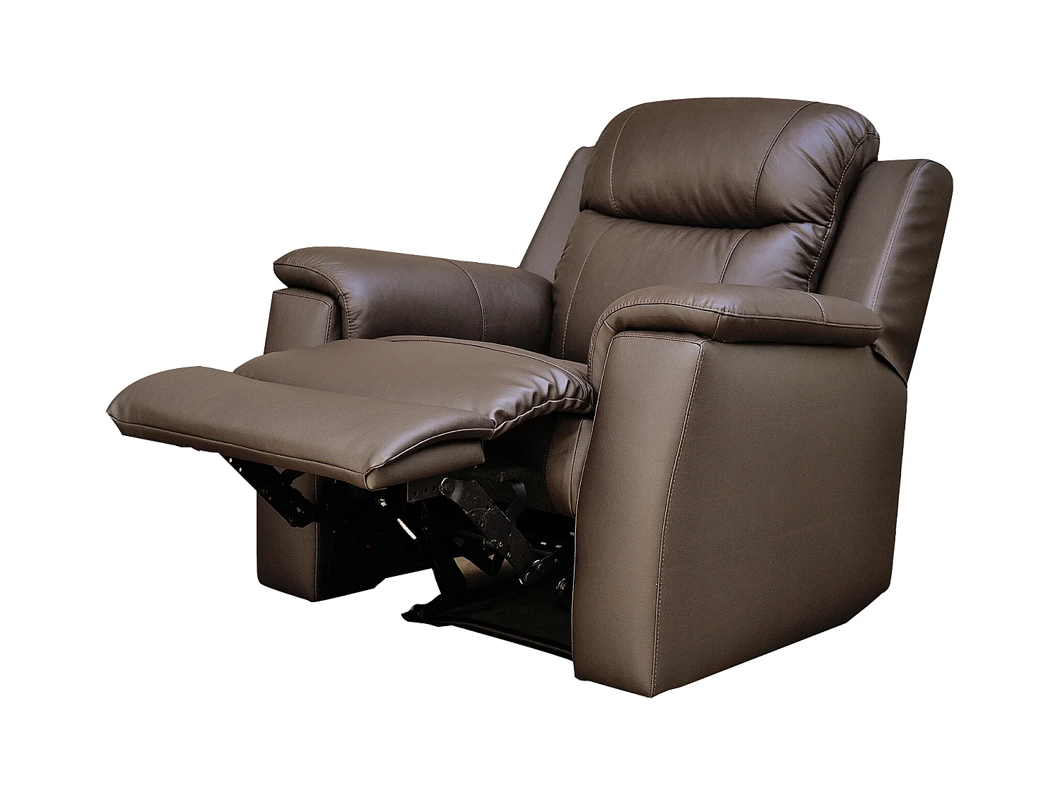 Driezits, tweezits relaxbank en relaxfauteuil EVASION van leer - bruin