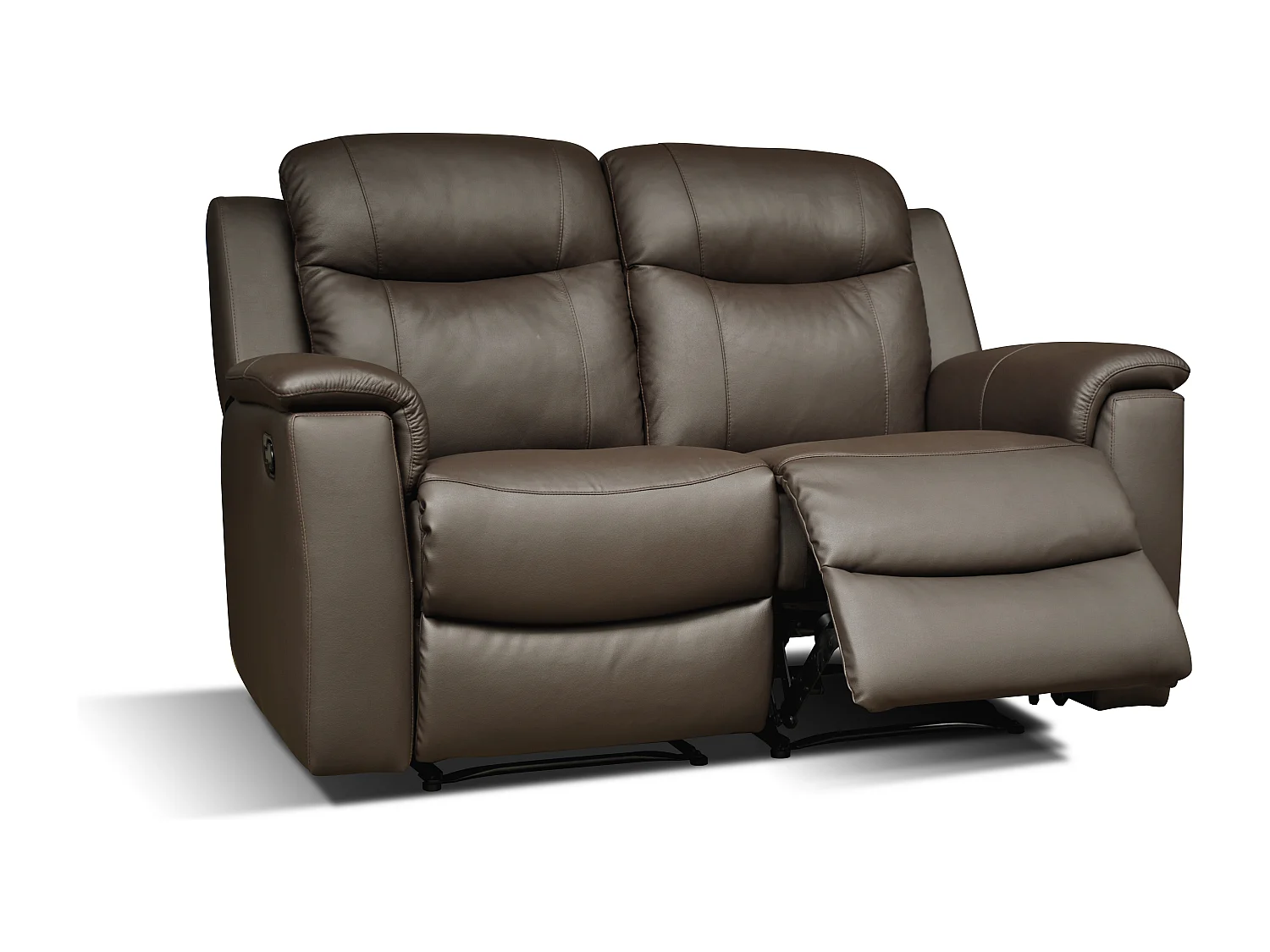Driezits, tweezits relaxbank en relaxfauteuil EVASION van leer - bruin 