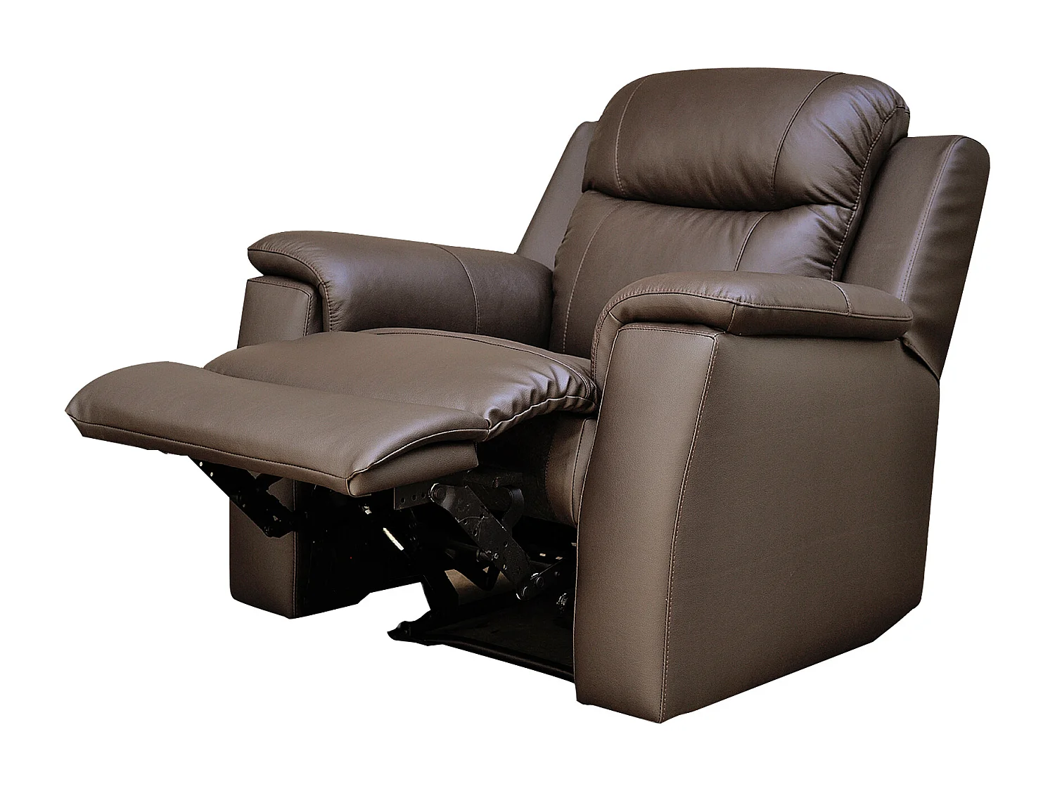 Driezits, tweezits relaxbank en relaxfauteuil EVASION van leer - bruin 