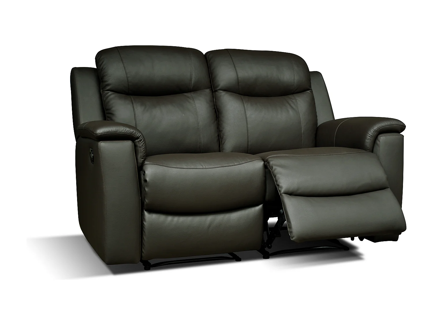 Driezits- en tweezits relaxbank en relaxfauteuil EVASION van leer - zwart