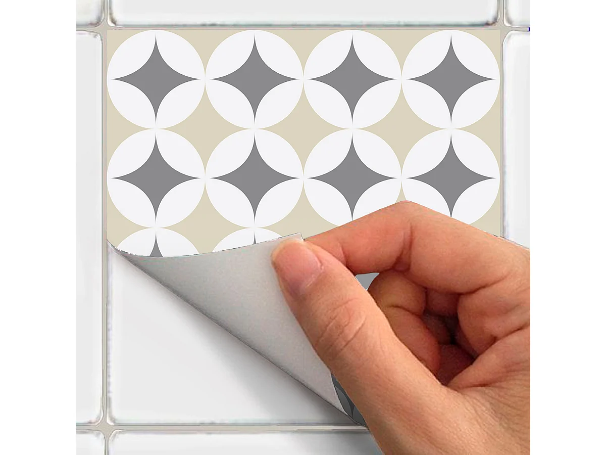 Sticker Mural Carrelage adhésif Cuisine Salle de Bain - 9 STICKERS CARREAUX DE CIMENT AZULEJOS ARLIONO - 9stickers15x15cm