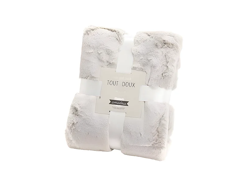 Plaid tout doux gris 75 cm x 100 cm