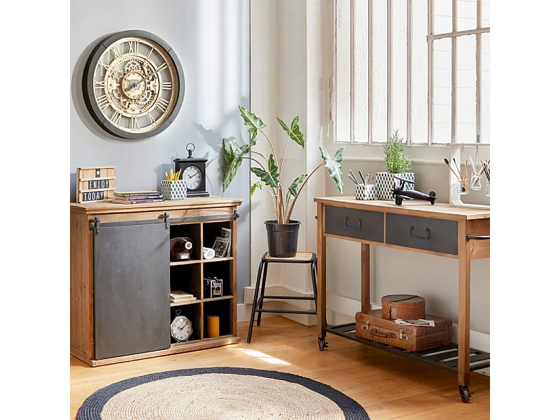 Horloge Murale "Méca" 61cm Noir