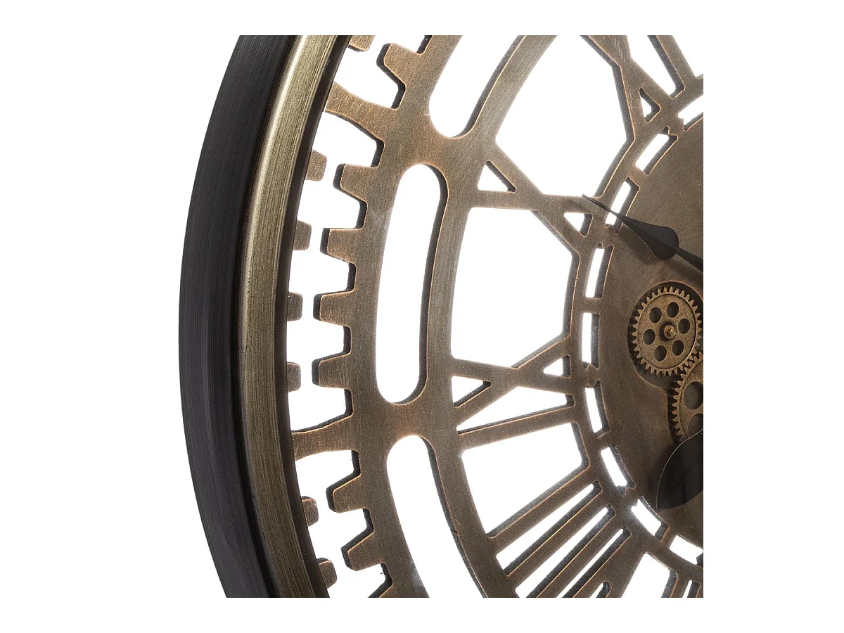 Horloge Murale Vintage "Mécanisme" 80cm Marron