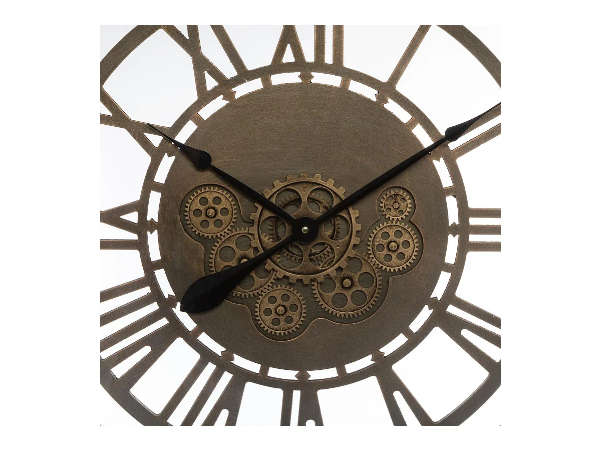 Horloge Murale Vintage "Mécanisme" 80cm Marron