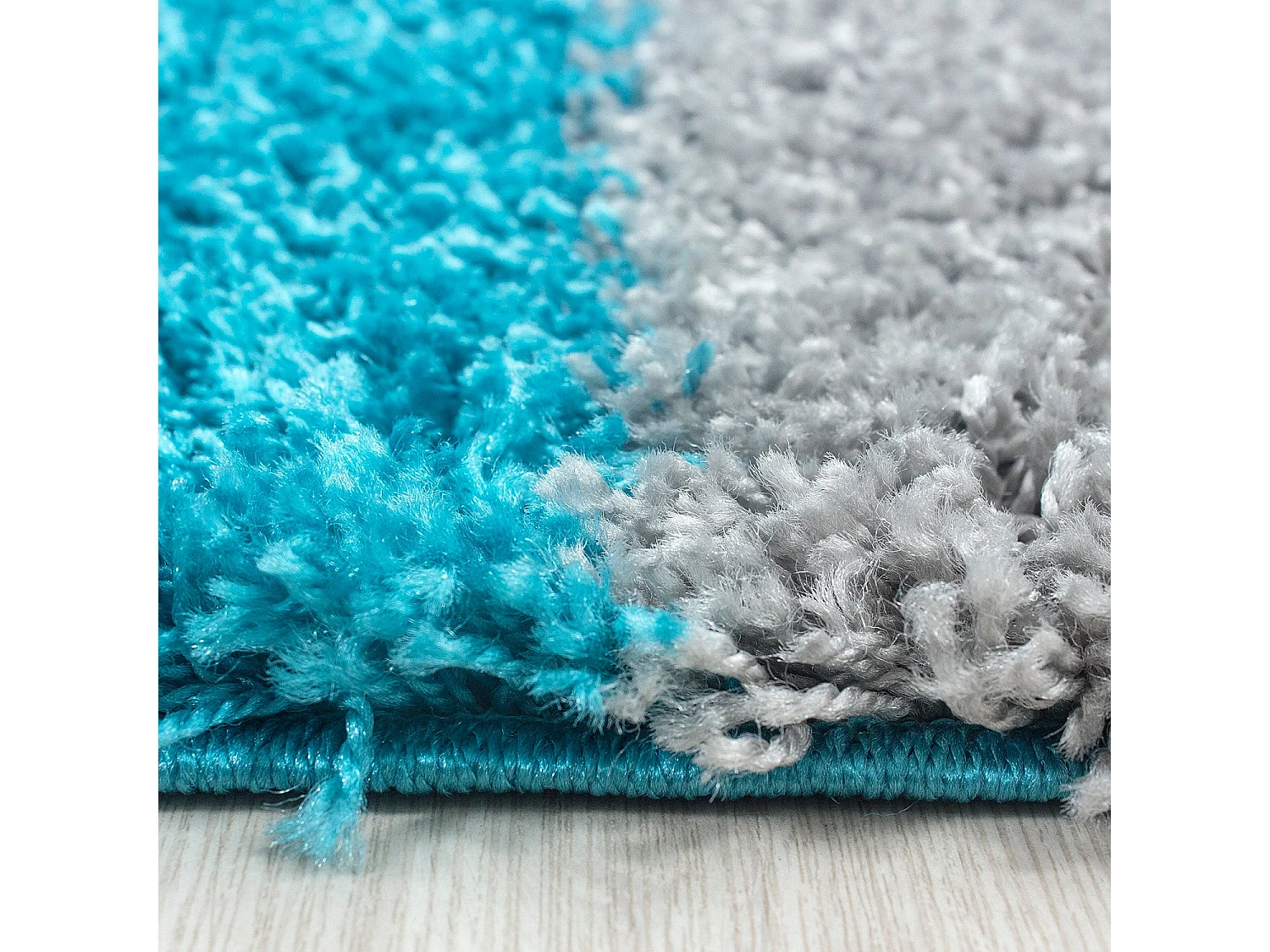 SHAGGY - Tapis à Carreaux - Turquoise 200 x 290 cm