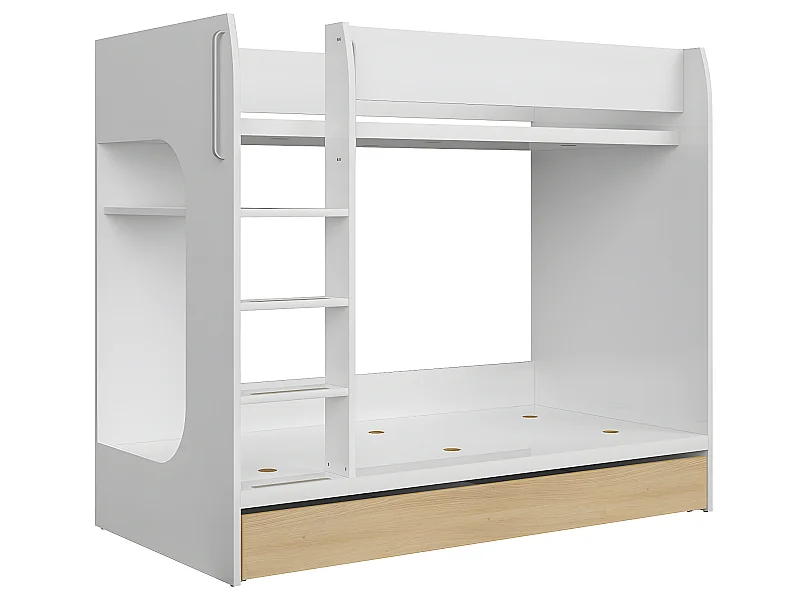 Letto a castello Pop White 80x180 con base e cassetto inclusi