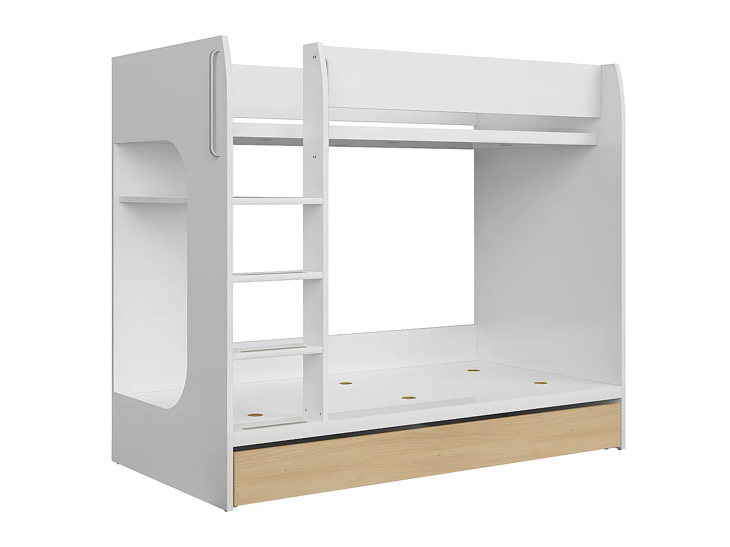 Letto a castello Pop White 80x180 con base e cassetto inclusi