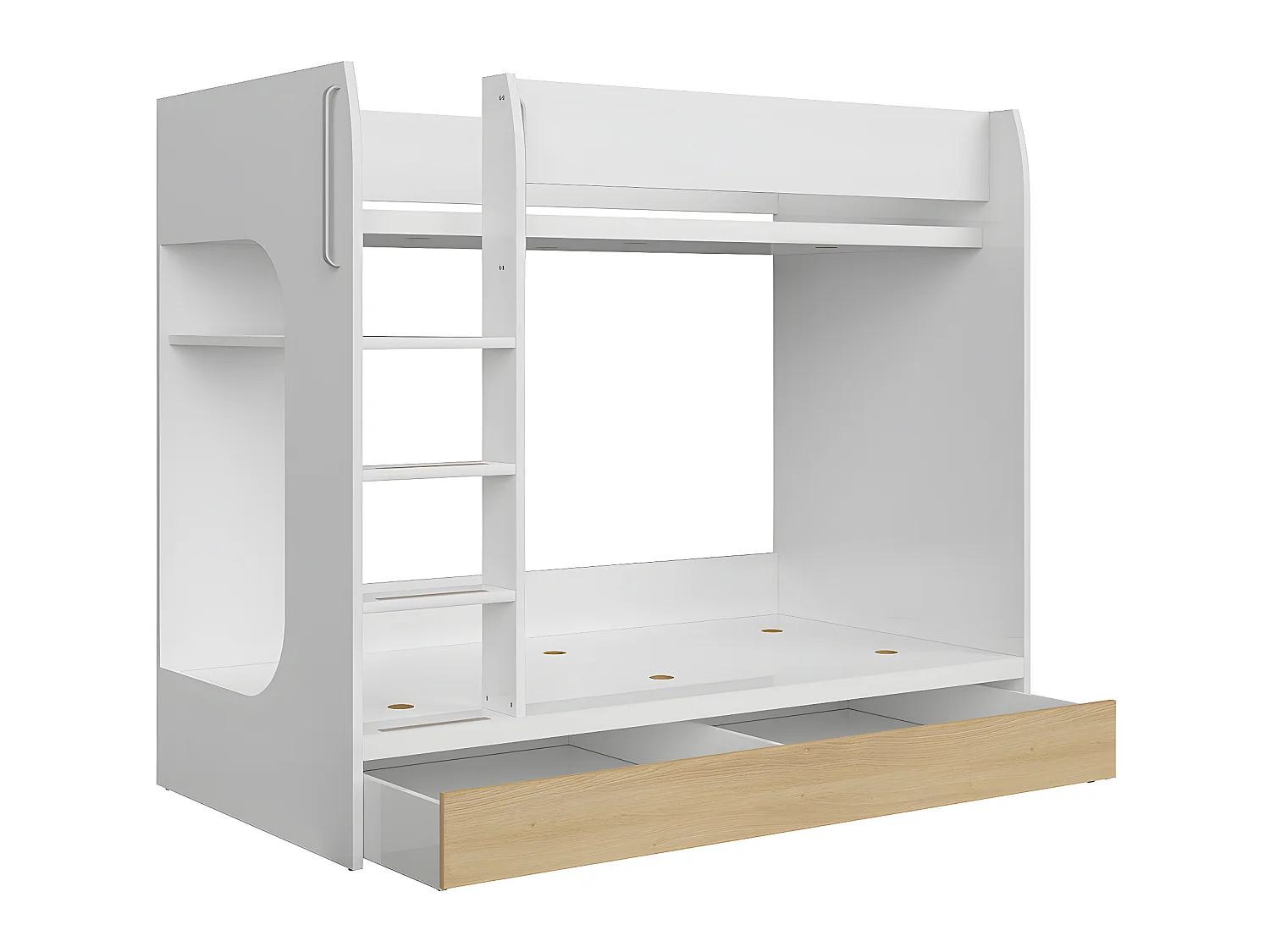 Letto a castello Pop White 80x180 con base e cassetto inclusi