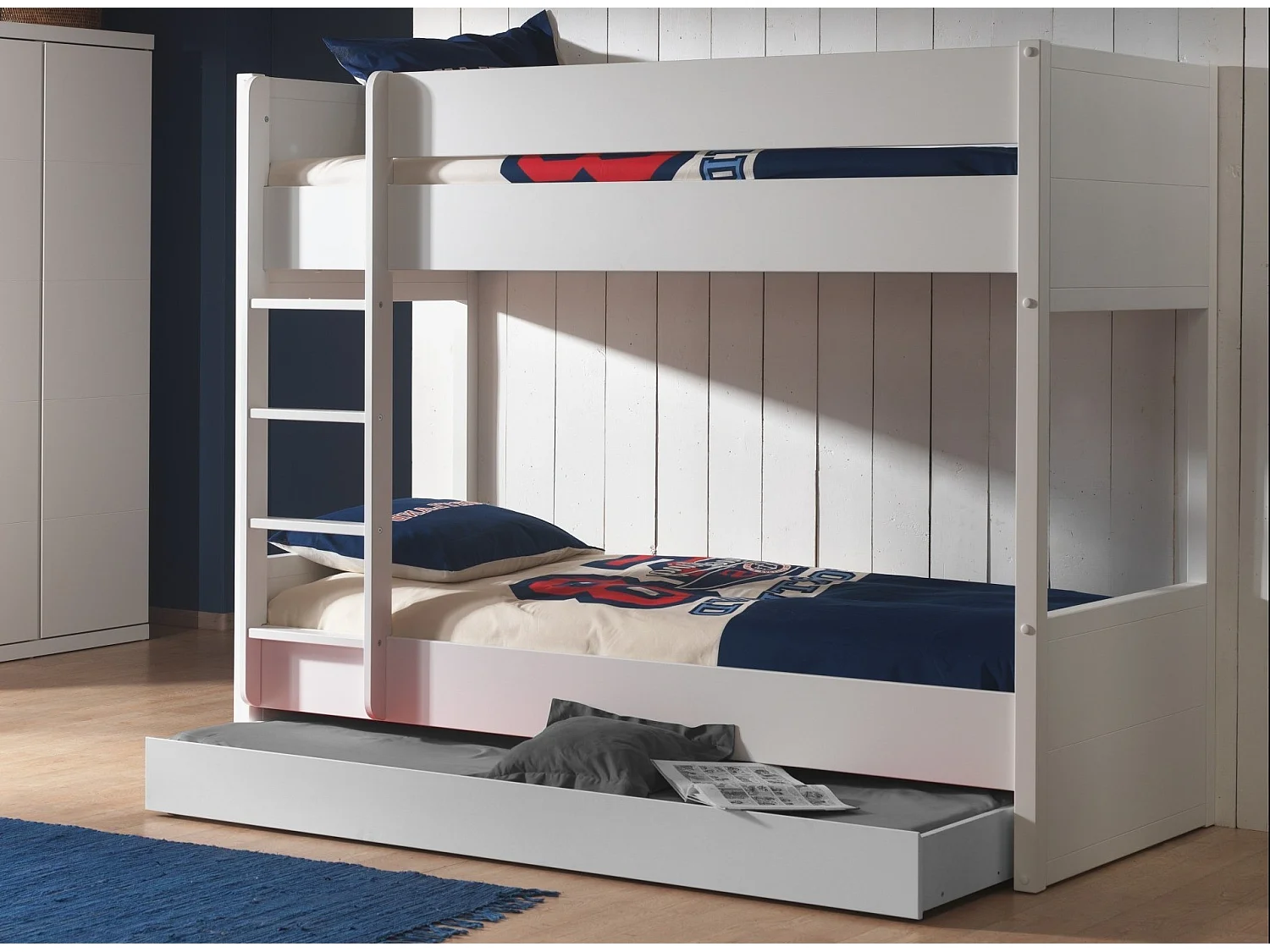 Beliche Vipack Lara 90x200 com estrado de molas - Branco