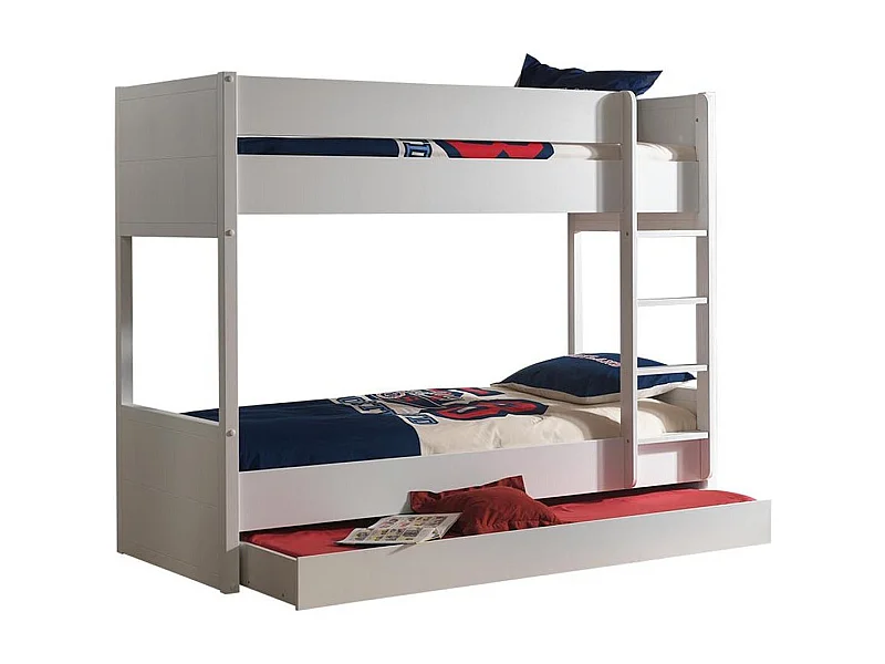 Beliche Vipack Lara 90x200 com estrado de molas - Branco