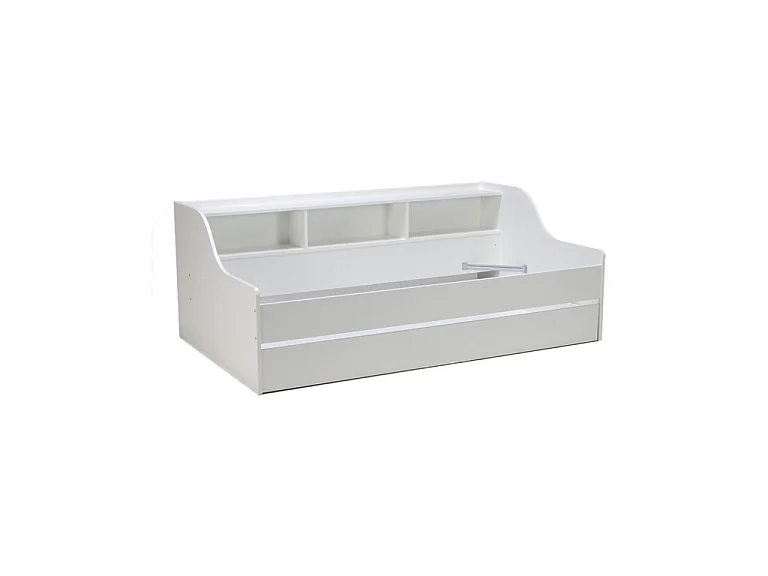Lit Gigogne PALMA 90x190 cm - Tiroir-Lit + Étagère Rangement / Blanc