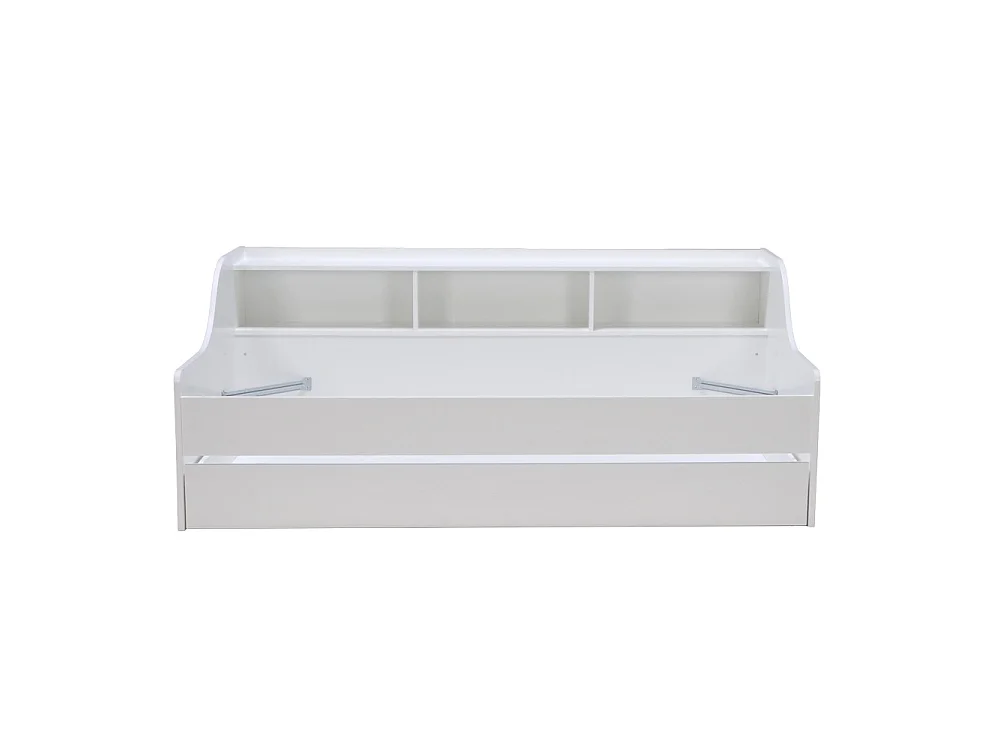 Lit Gigogne PALMA 90x190 cm - Tiroir-Lit + Étagère Rangement / Blanc