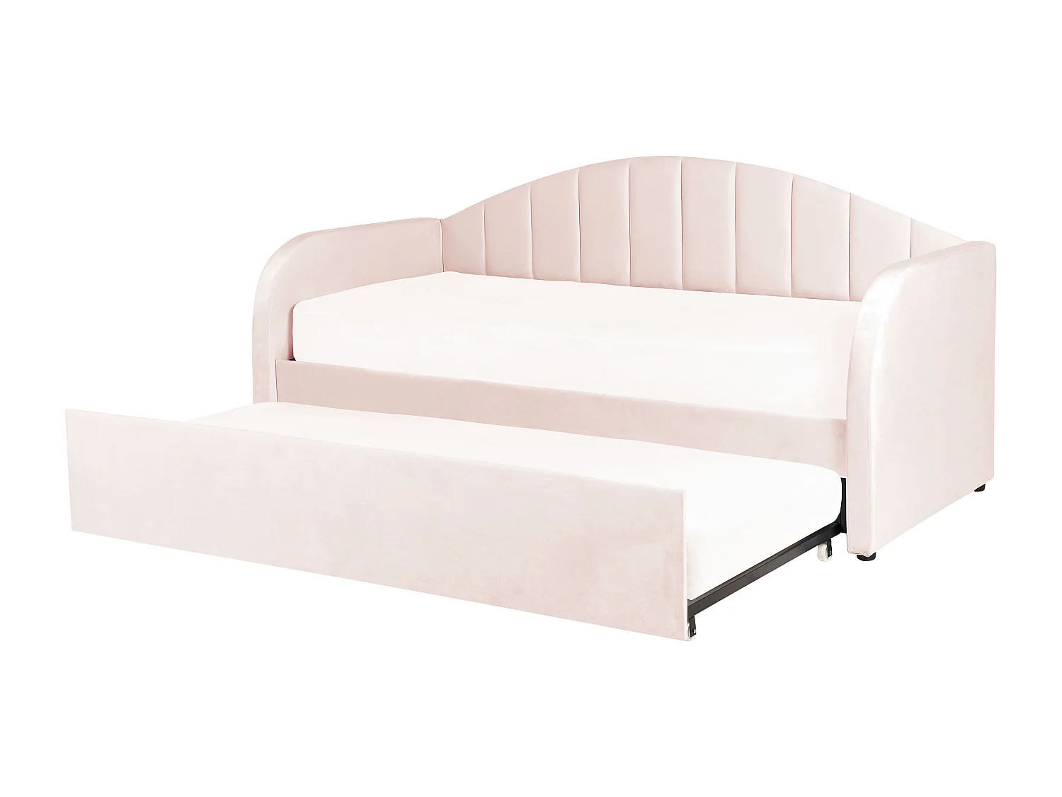 Onderschuifbed Fluweel EYBURIE 90 x 200 cm Pastelroze