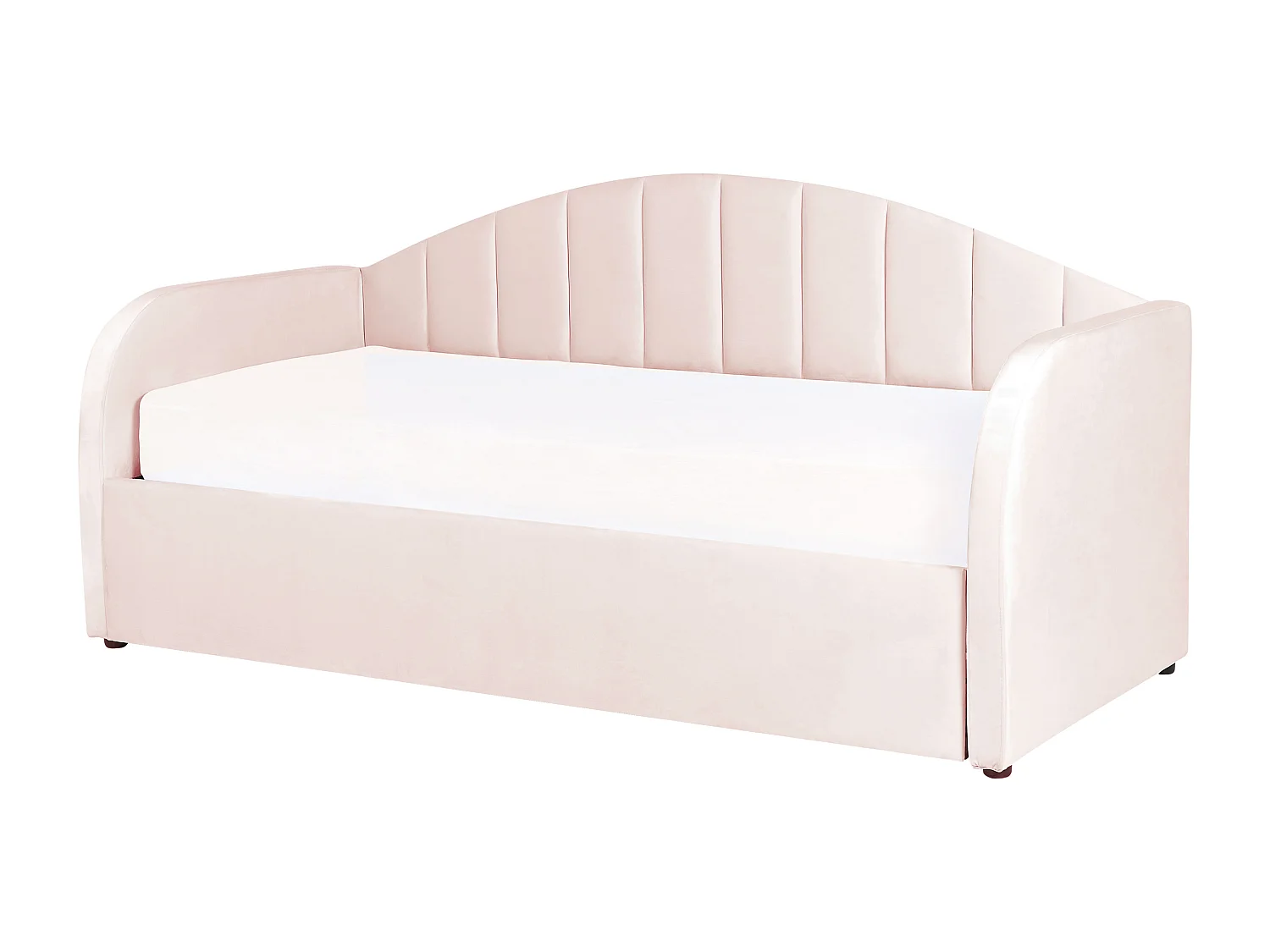 Lit gigogne Velours EYBURIE 90 x 200 cm Rose pastel