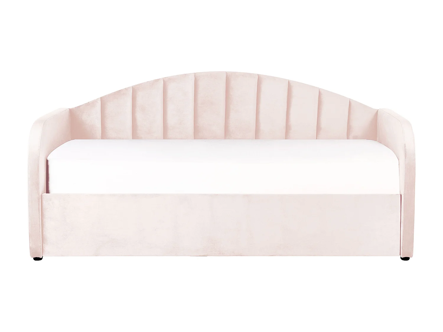 Lit gigogne Velours EYBURIE 90 x 200 cm Rose pastel