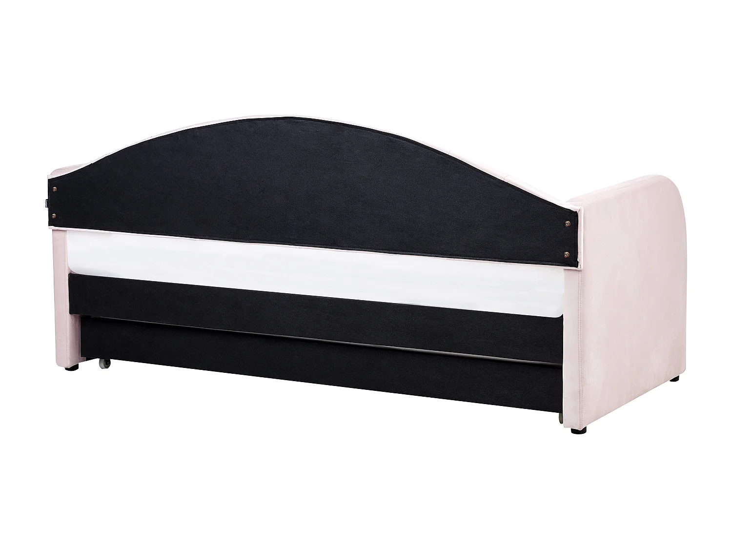 Lit gigogne Velours EYBURIE 90 x 200 cm Rose pastel