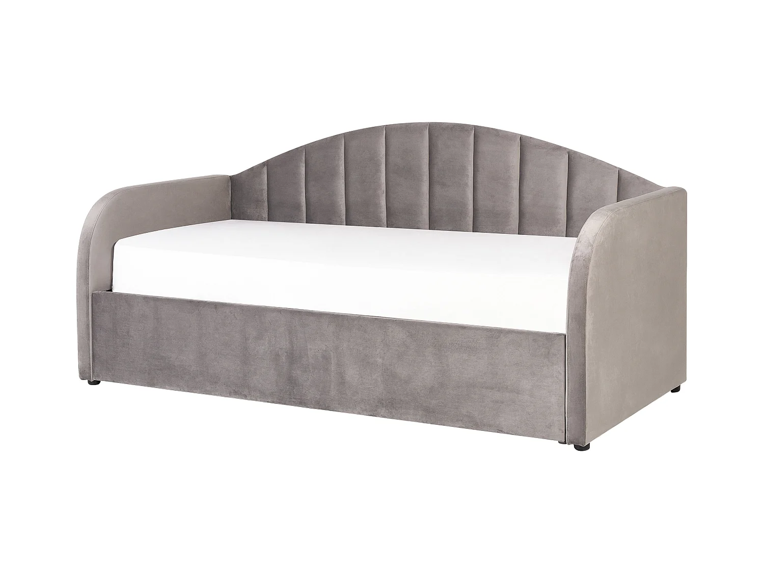 Łóżko wysuwane Welur EYBURIE 90 x 200 cm Szary