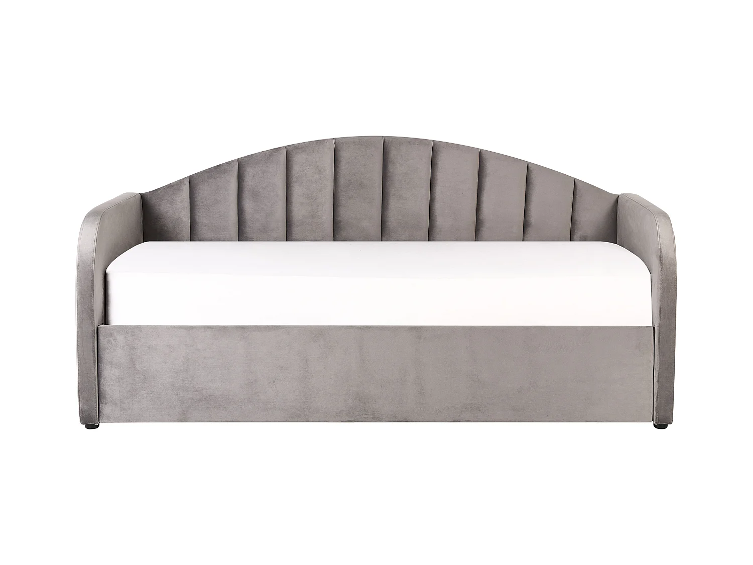 Łóżko wysuwane Welur EYBURIE 90 x 200 cm Szary